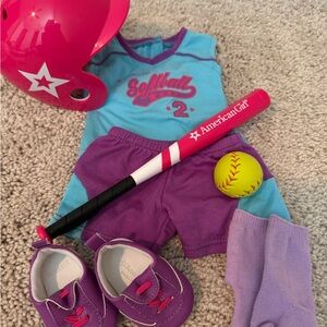 American Girl Doll Retired Softball Set and Rollerblading Set